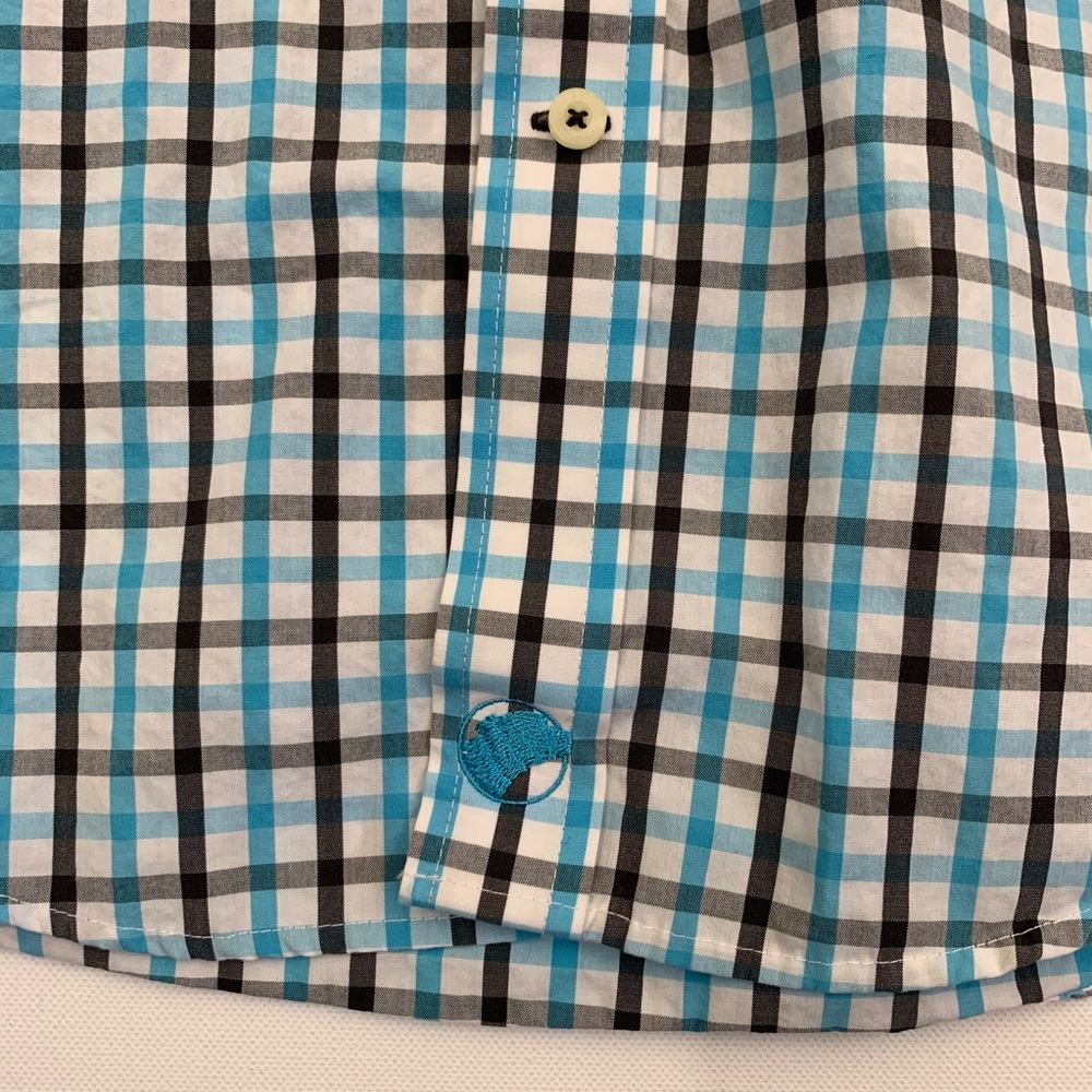 John Bartlett Consensus Large Checkered Shirt Blue - image 2